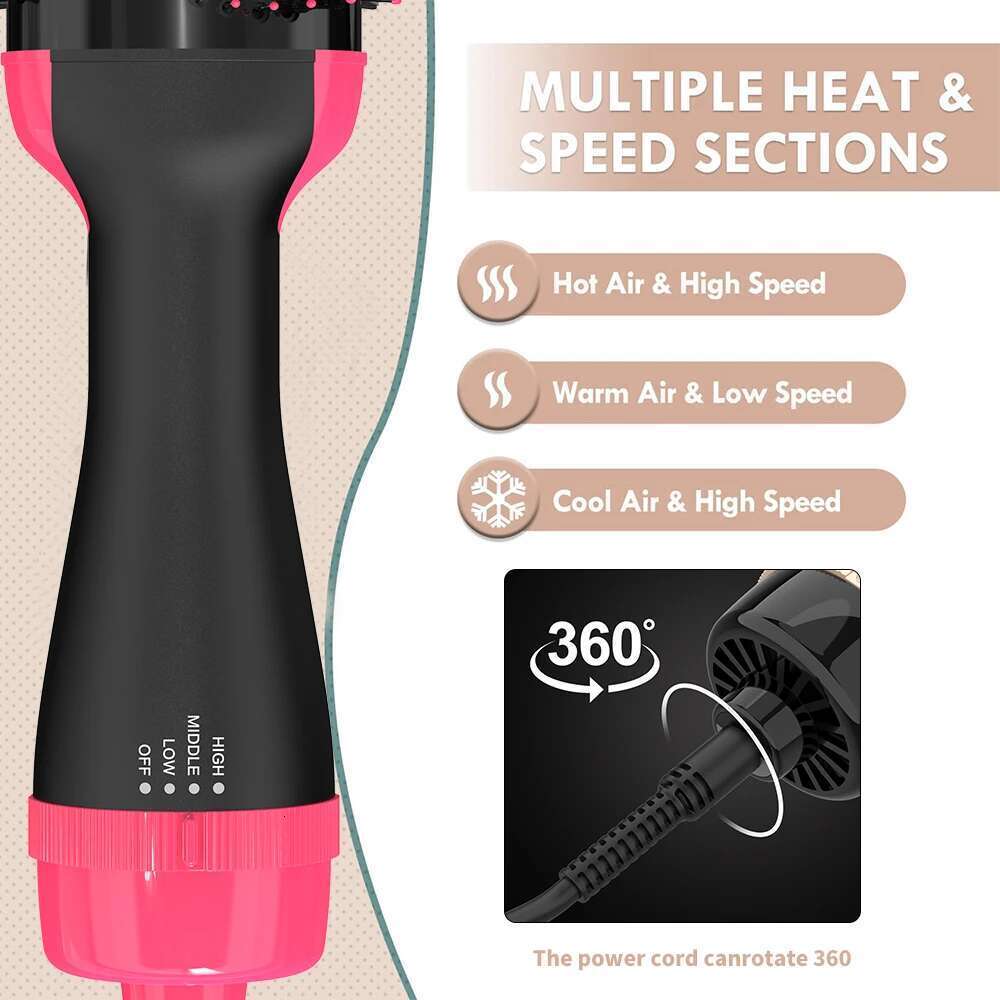 3IN1 Hot Air One-Step Styler and Blow Dryer Brush Professional Heating 1000W Straightener Hair Comb
