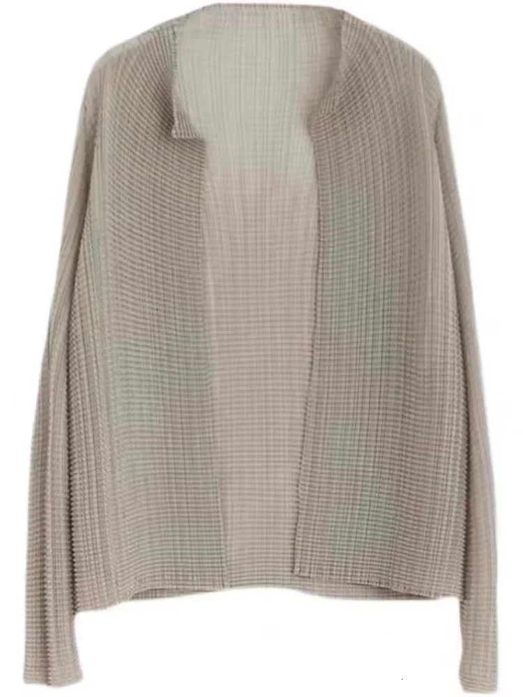 Woherb Women Solid Jacket Sun Protection Clothing Summer Thin See Through Coat 2025 Fashion Pleated Oversized Outwear Tops 250513