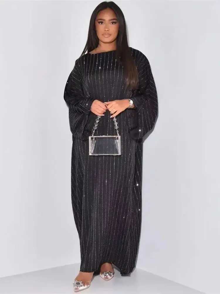 Ramadan Eid Satin Batwing Abaya Dubai Luxury Elegante Muslim Kaftan Dress Abayas For Women Ka Robe Femme Musulmane Vestidos X250514