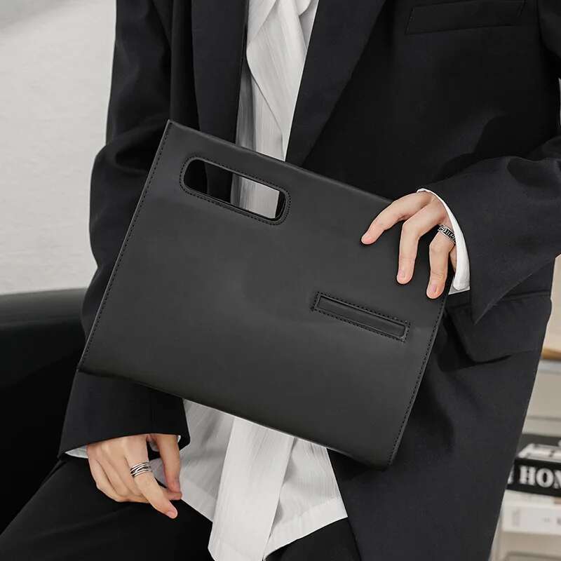 Clutch For Men Crazy Horse Leather Vintage Fashion Business Square Hand Porter Briefcase Designer Shoulder Crossbody Bag