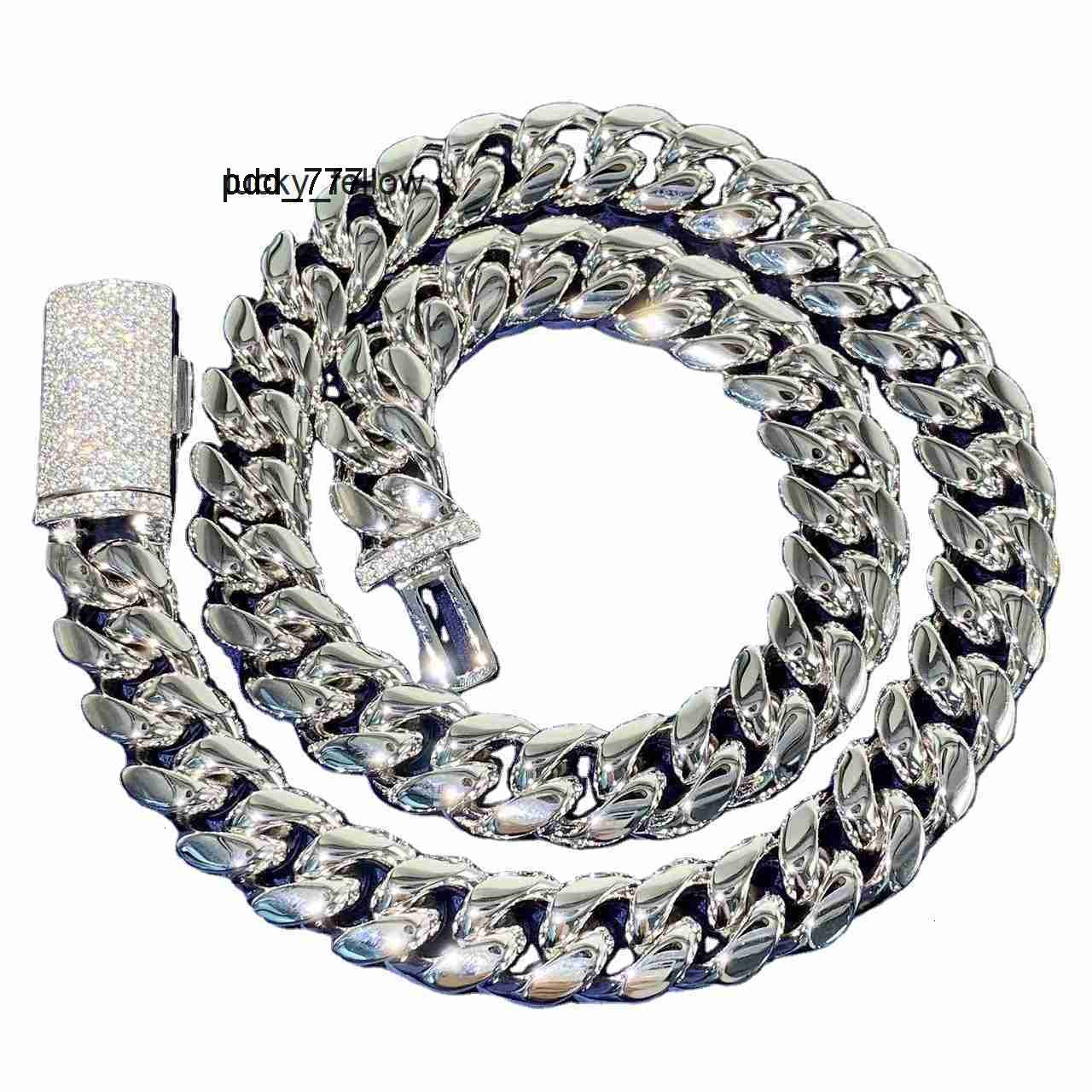 With a V S Moissanite Chain Hip Hop Cuban Necklace Cuban Link Chain Stainless Steel 2024 Shanghai Best Selling 8 M Gold