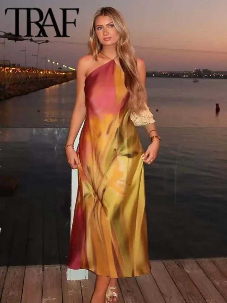 Womens Summer Dress Beach Long Dresses for Women 2024 New Fashion Print Backless Sexy Midi Dress Elegant Party DressesXJ250514