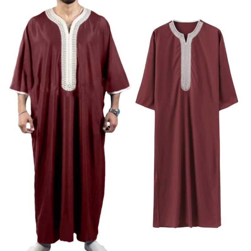 Mens Islamic Clothings Arab Robe Kaftan Robe Ethnic Robe Long Sleeve Islamic Robe Kaftan Festival Clothing for Boy Gifts X250514