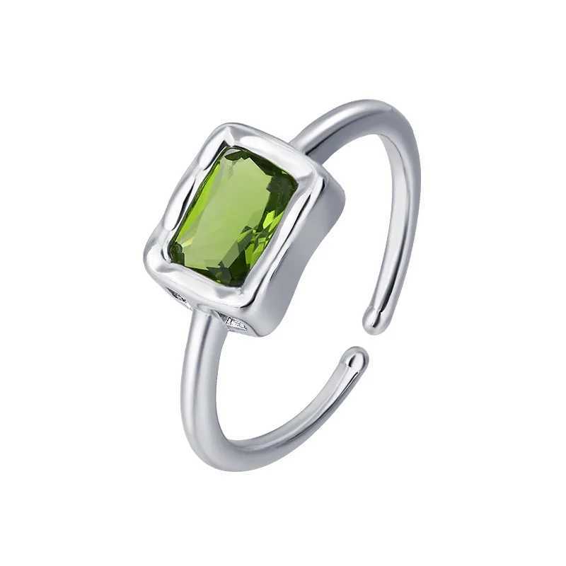 925 Sterling Silver Square Zircon Adjustable Rings For Women Wedding Luxury Jewelry DropshippingXJ250514