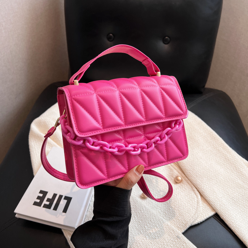 Free Delivery Designer Bag Women's Shoulder 2025 Trend Fashion Portable Small Square Simple Lingge Popular Crossbody Bag Luxury Bag