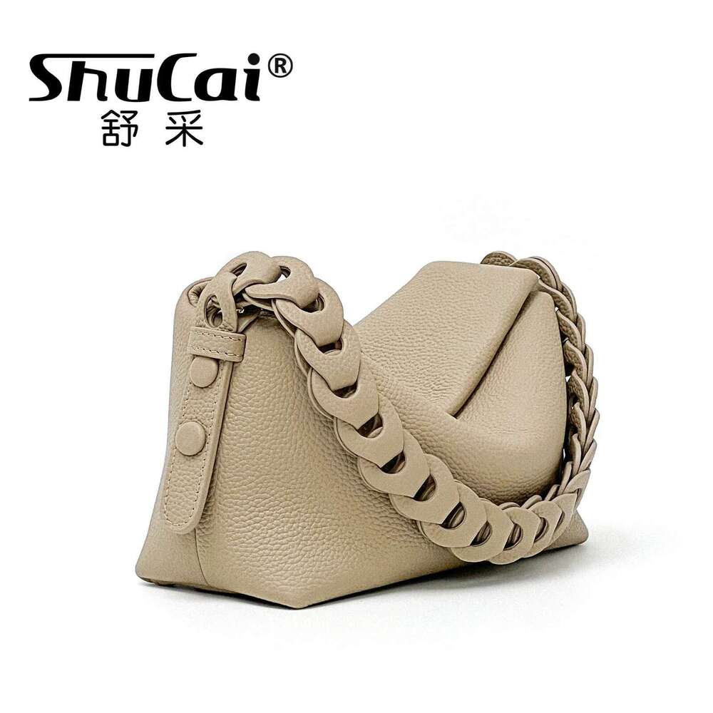 Genuine Leather Underarm Female New Niche Woven Single Shoulder Crossbody Handbag Simple Fashion Temperament Pillow Bag