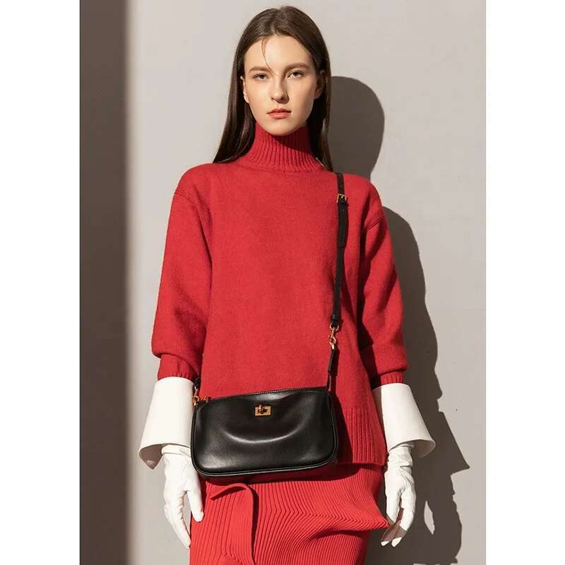 Rodeo Women's New Style Armpit Leather Buckle Small Square Bag Commuting Shoulder Crossbody Handbag