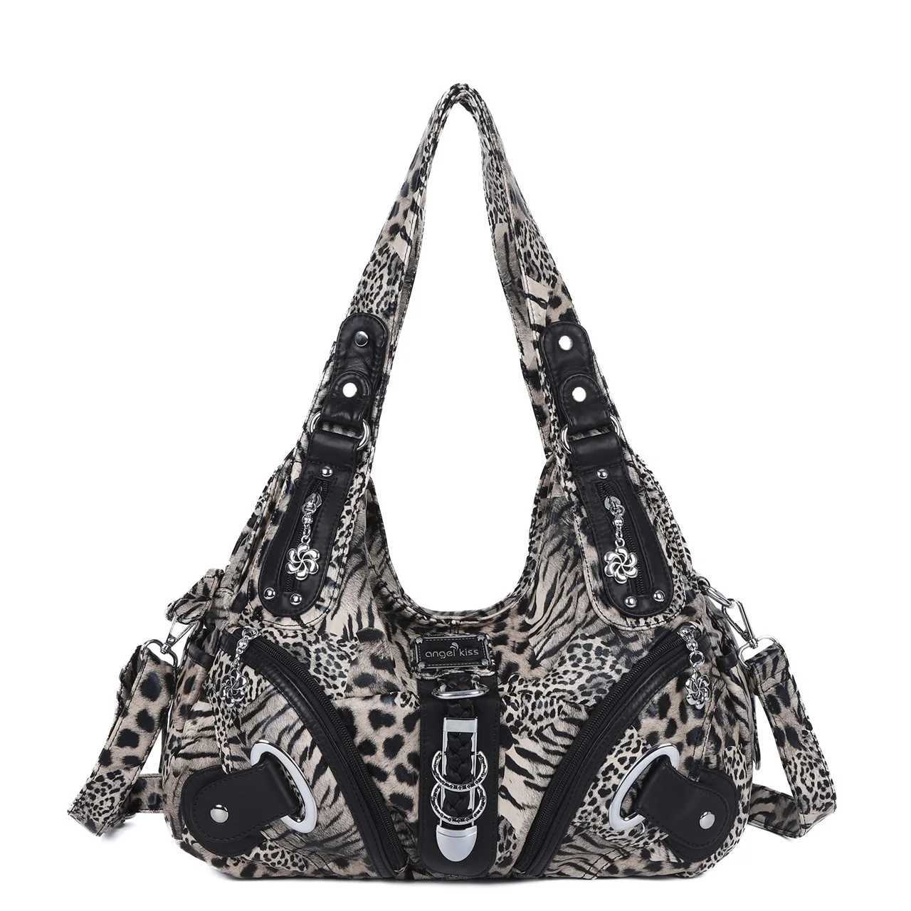 Angel Wen Handbags Leopard Bag Top-handle Handbag Women Sahel Dumpling Pack Shoder Bag Tote Bag Hobos Large Purse Z250514