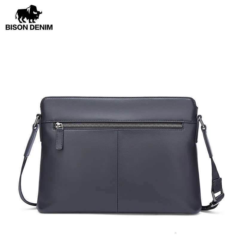 BISON DENIM Genuine Leather Shoulder High Quality Cowhide Crossbody Bag For Men Business Messenger Bags 2023 New