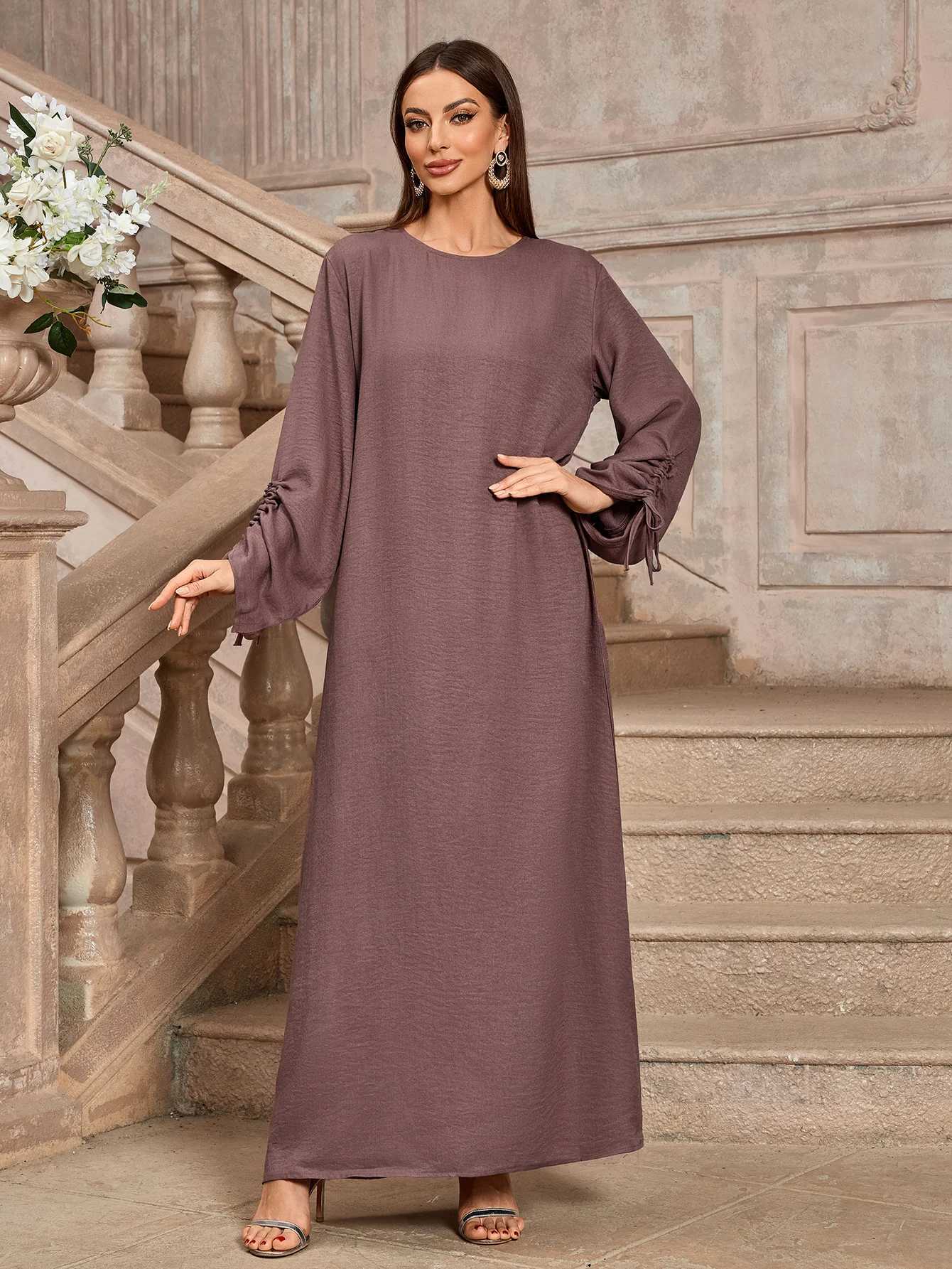 Closed Abaya Women Muslim Dress islamic Clothing Women Modest Dresses With Adjusted String Slves New Robe 2025 New Design X250514