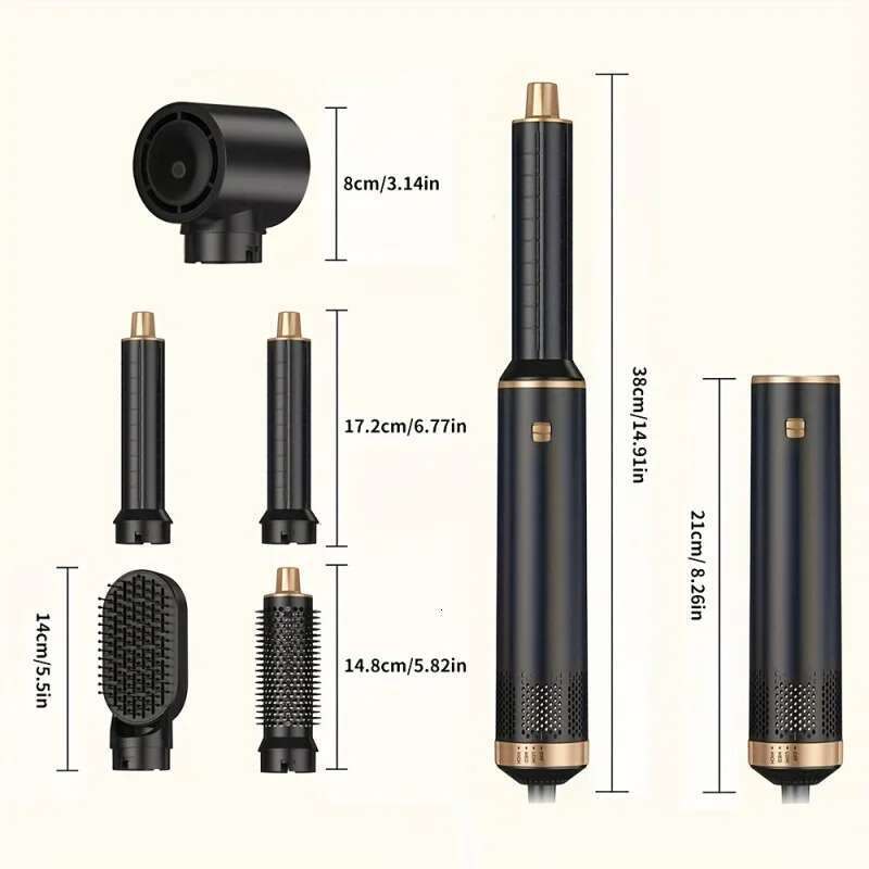 5-in-1 Hair Styling Brush, 800W Detachable Hot Air Curler with Negative Ion Technology, 220V British Plug Kipozi hair curler