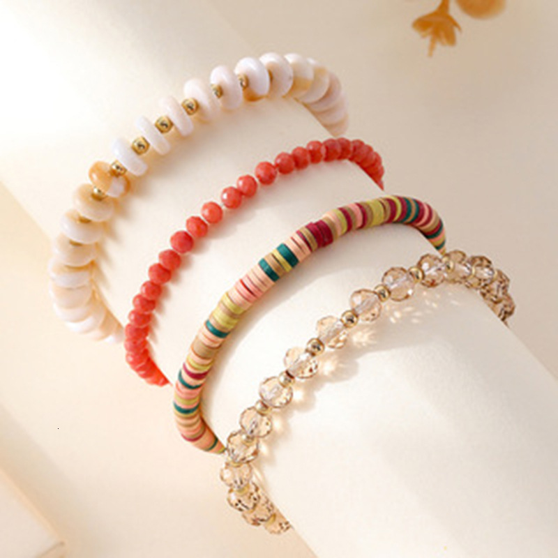 Soft Ceramic Crystal Bracelet Handmade Accessories for Girls, Easy to Match, Ethnic Style Fashion Bracelet, Small Gift
