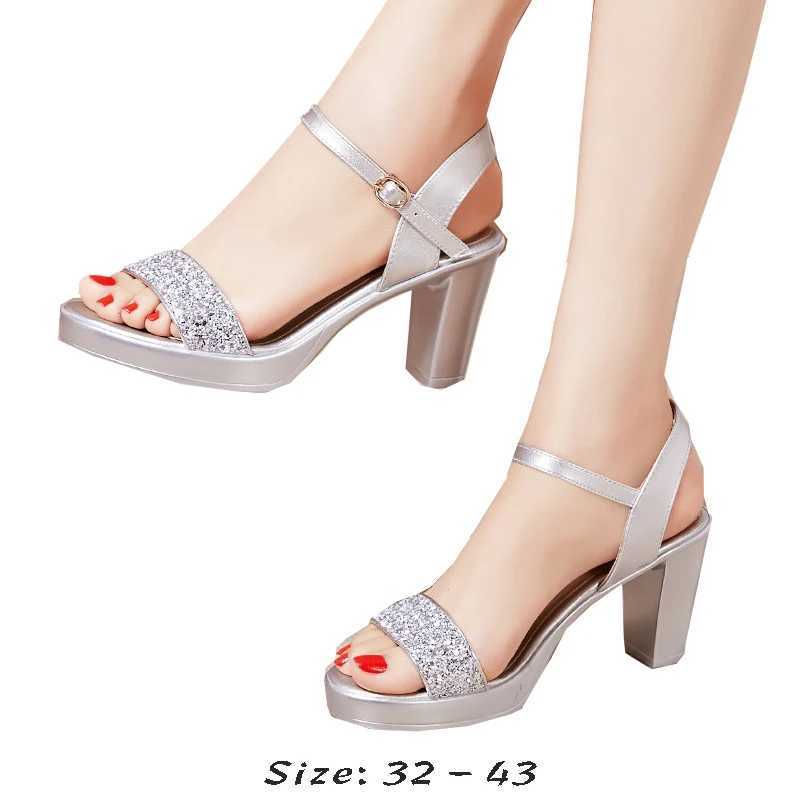 High quality sandals for women 8cm 10cm high heel 2025 summer size 32 33 42 43 platform open toe elegant shoe black gold silver W250514