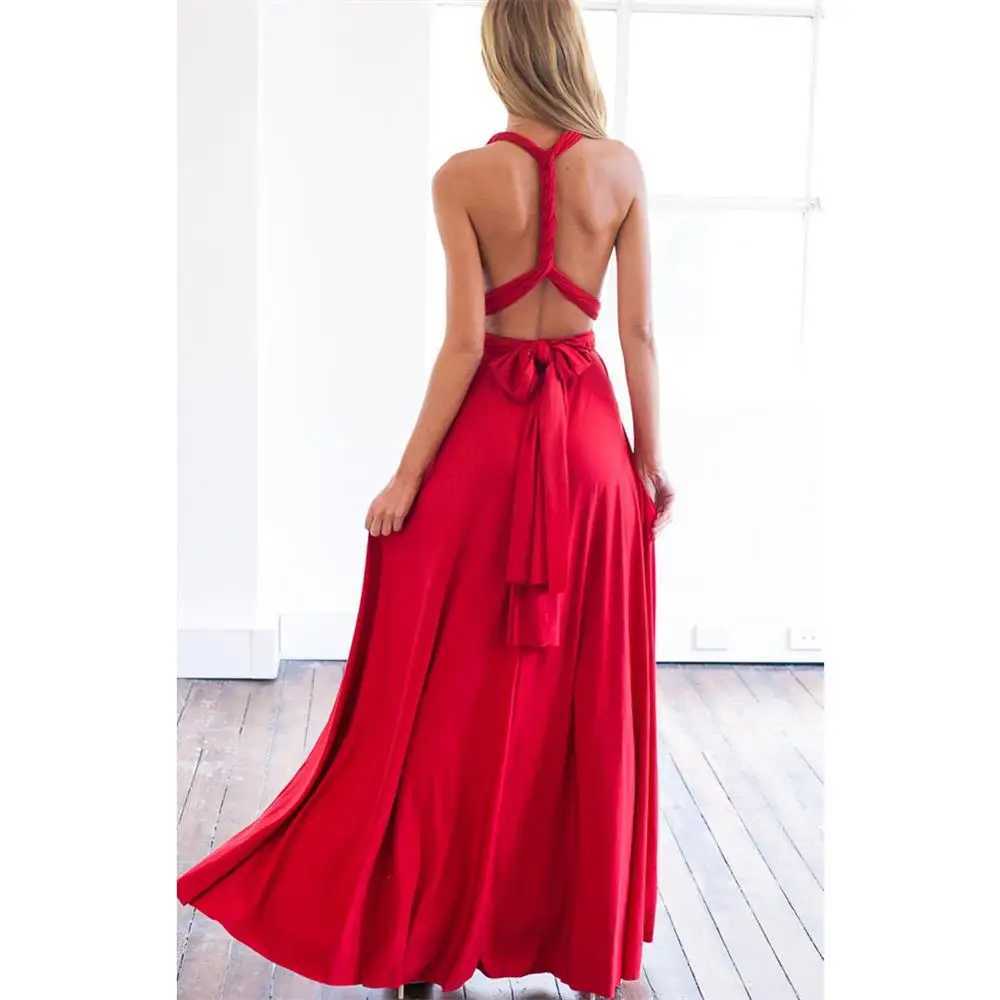 Solid color diverse wearing styles sexy lace up dressXJ250514