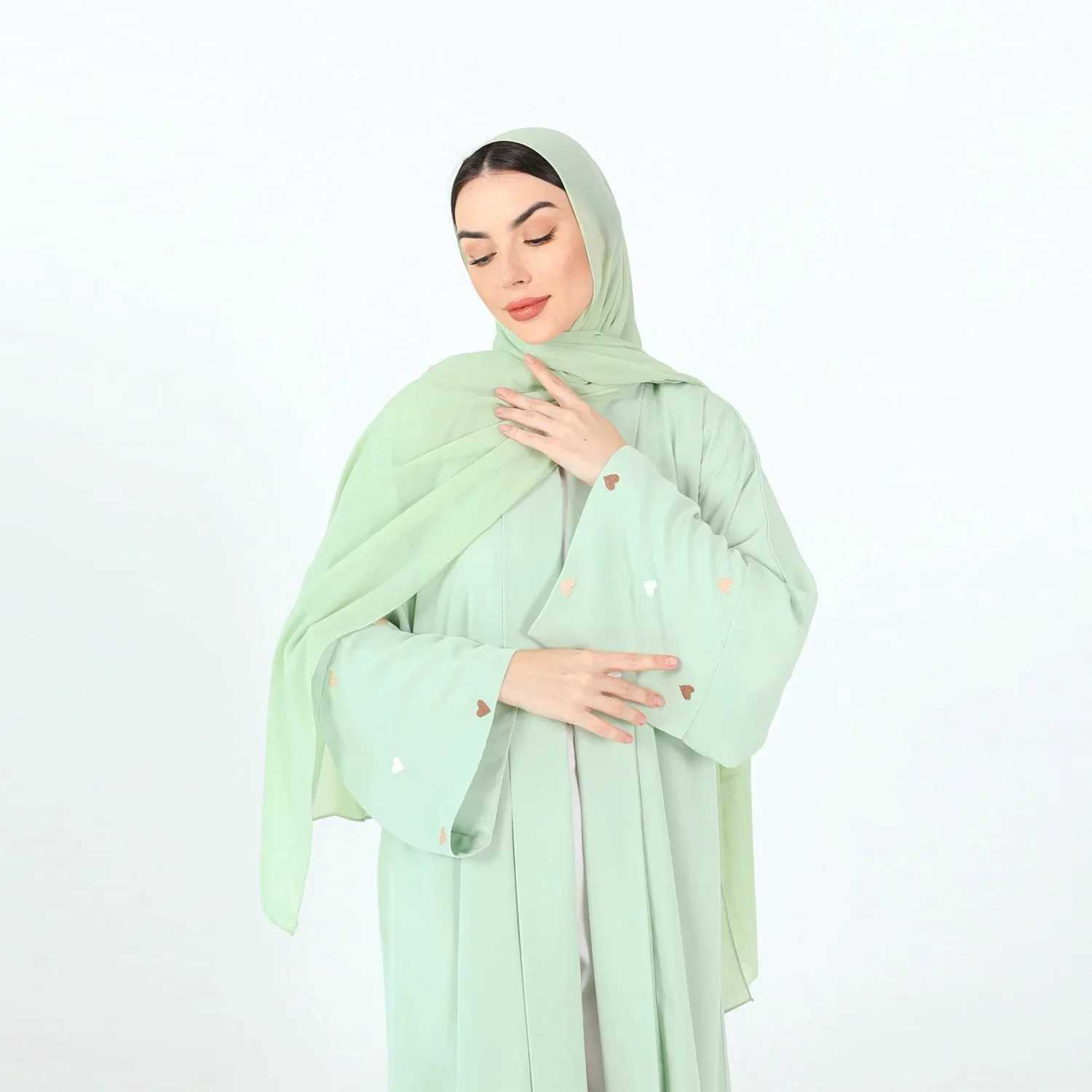 Embroidery Open Abaya Muslim Women Maxi Dress Dubai Turkey Kaftan Ramadan Kimono Jalabiya Caftan Marocain Femme Ka Robe Gown X250514