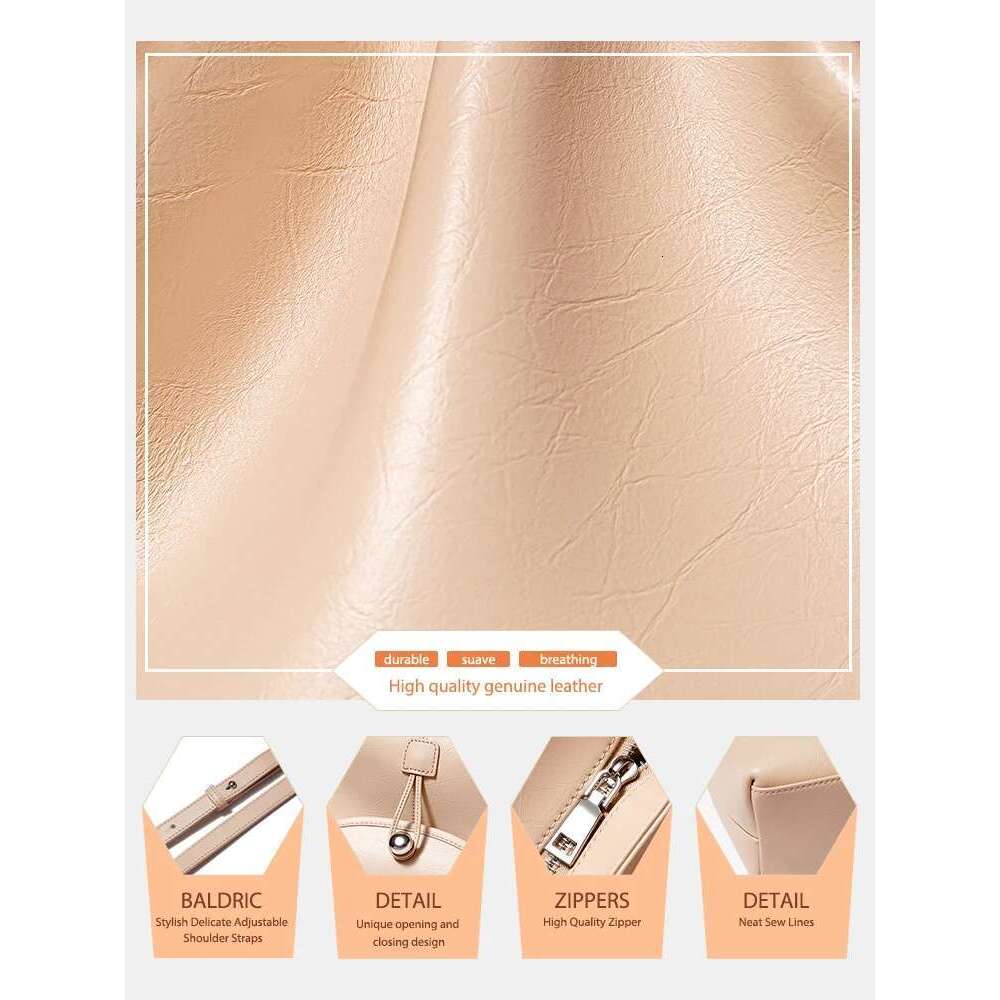 Zency Women's Soft Leather Handbag Large Pocket Tote Shoulder Crossbody Gift Lady Underarm Bag Adjustable