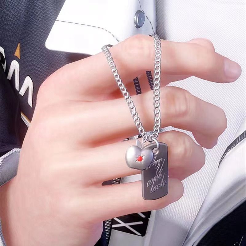 This titanium steel game peripheral necklace is made of solid stainless steel engraved with non-fading color, the same style as "Love and Deep Sp