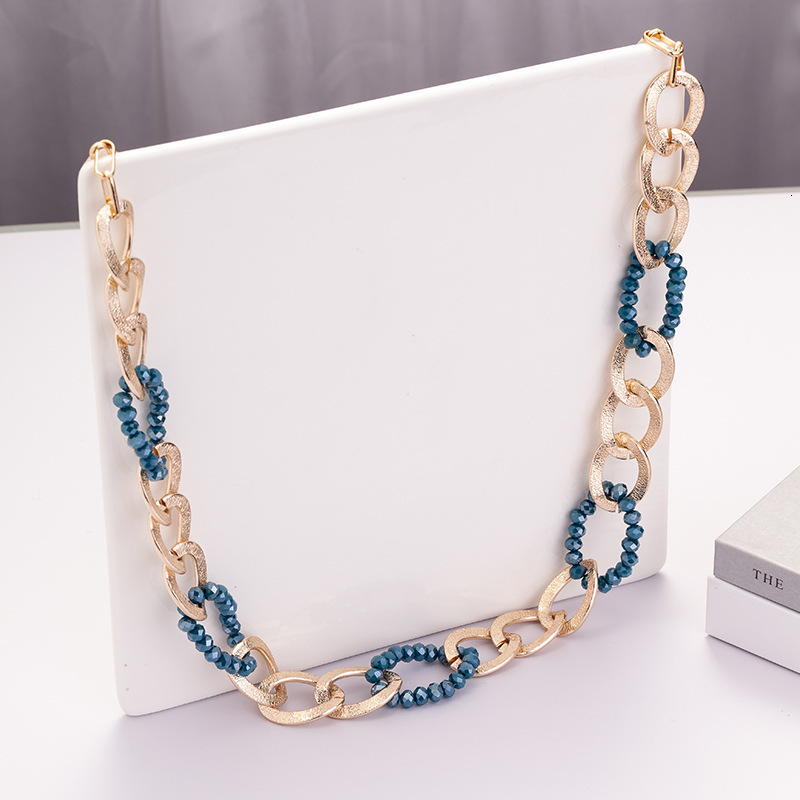 New crystal chain, aluminum ring, bold necklace, exquisite and fashionable accessories