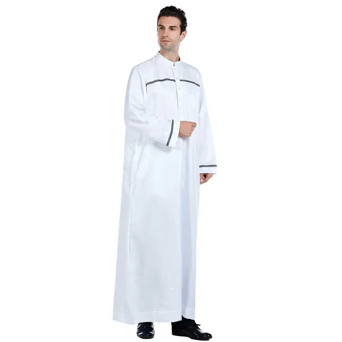 Saudi Arabic Men Thobe Jubba Abaya Muslim Clothing Dubai Islamic Robe Kaftan Traditional Clothing Long Sleeve Dress Eid Ramadan X250514