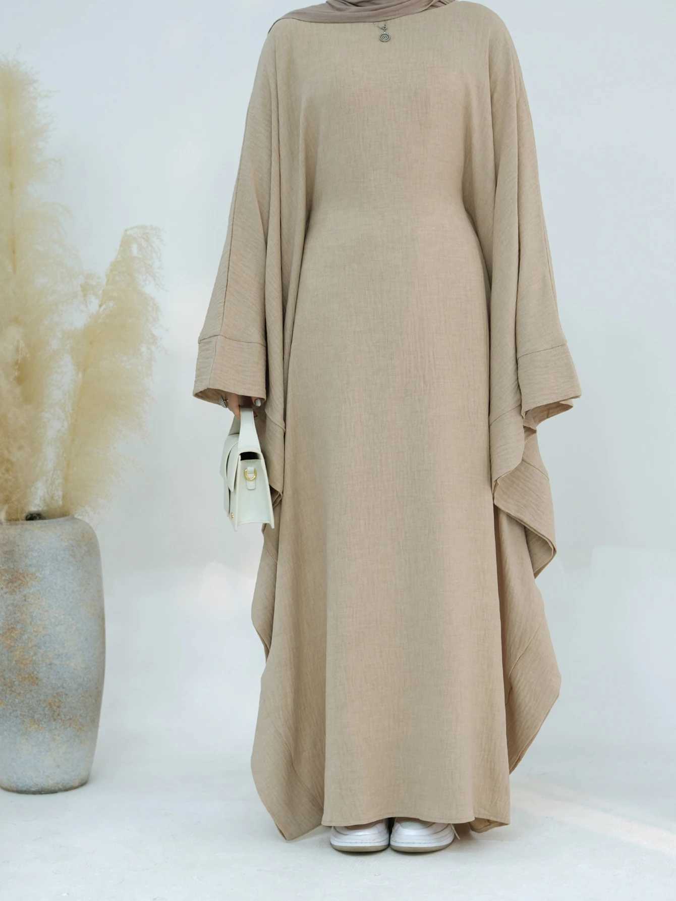 2025 Dubai Eid Ramadan Kaftan Batwing Slve Prayer Robe Abaya Muslim Casual Dress Elegant Modest Women Clothes Female Musulmane X250514