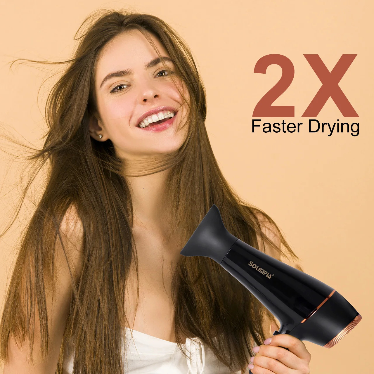 Household Electric Hair Dryer with 5 Wind Temperature Settings and Negative Ion Hair Care High-Power Hair Dryer 250513