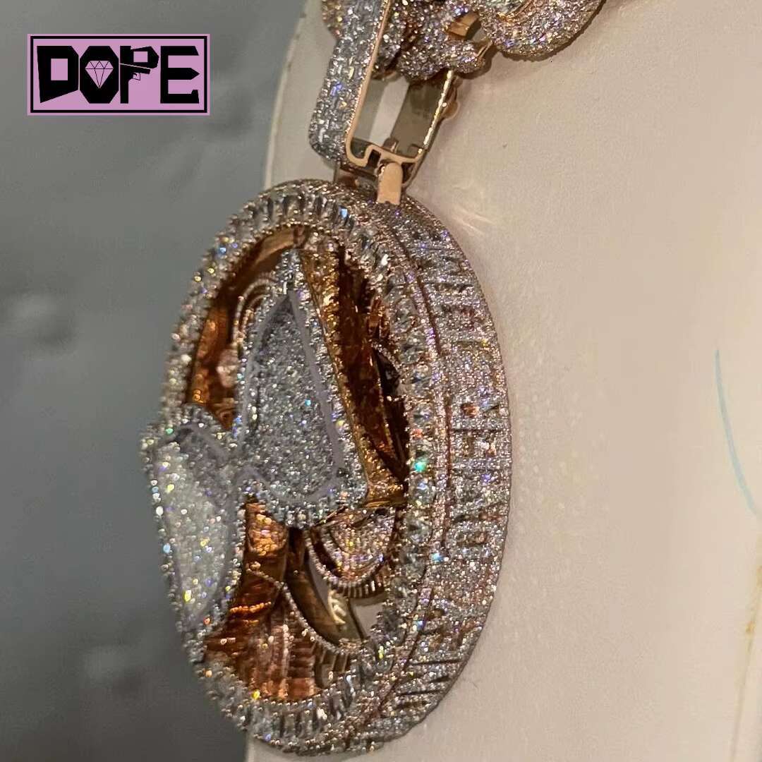 Hiphop Vvs Moissanite Pendant Pass Diamond Tester Iced Out 925 Sterling Silver 3D Pendant Custom Moissanite Pendant