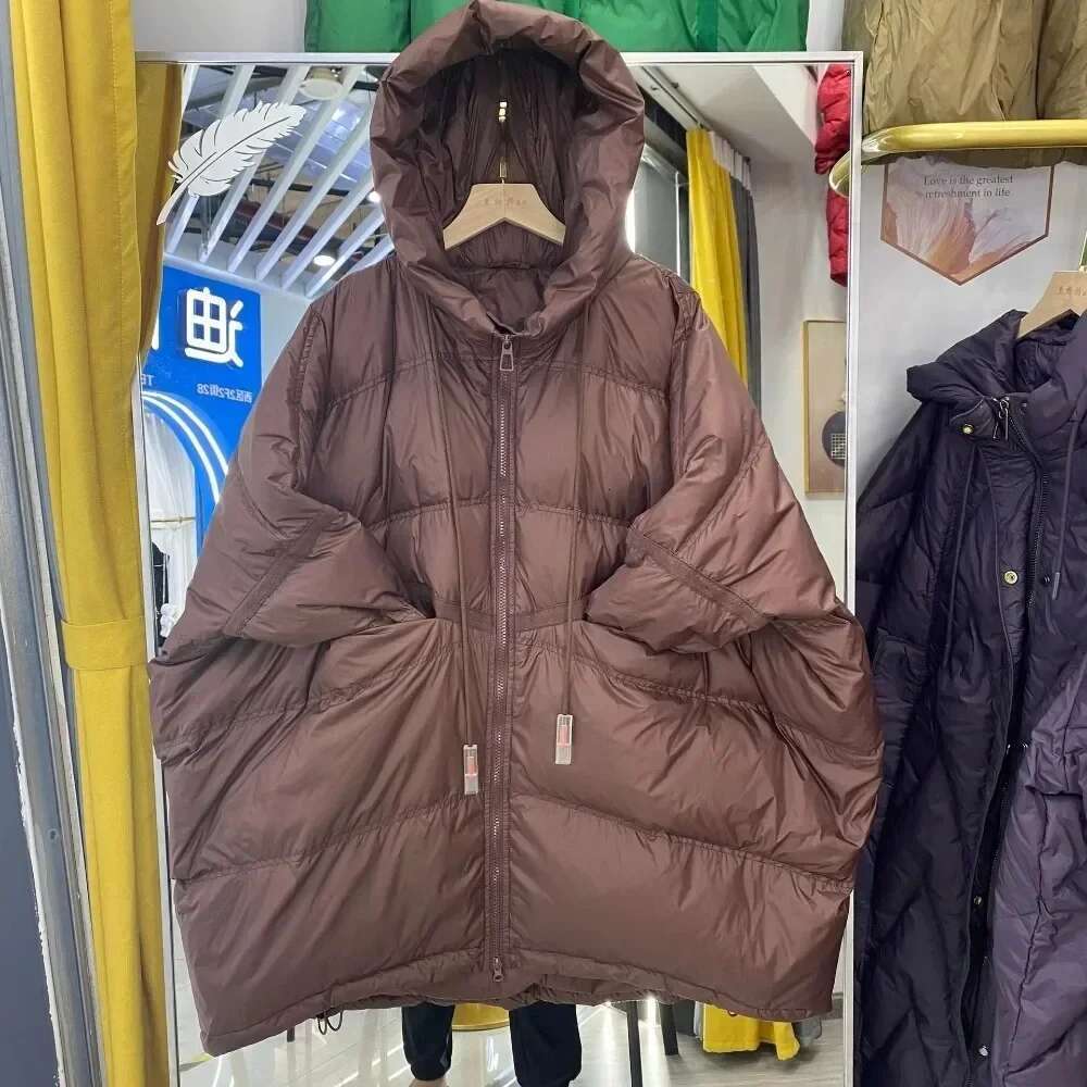 2024 New Autumn Winter Down Jacket Oversize White Duck Women Casual Loose Warm Outerwear Hood Korean Style Coat Office Lady