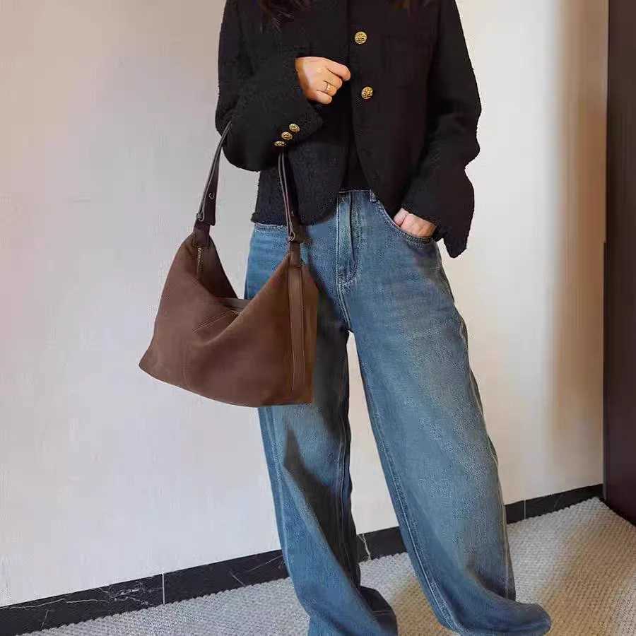 Miyagawa Matte Brown Wens 2024 New Autumn/Winter Underarm Tote Bag Single Shoder Crossbody Bags Z250514