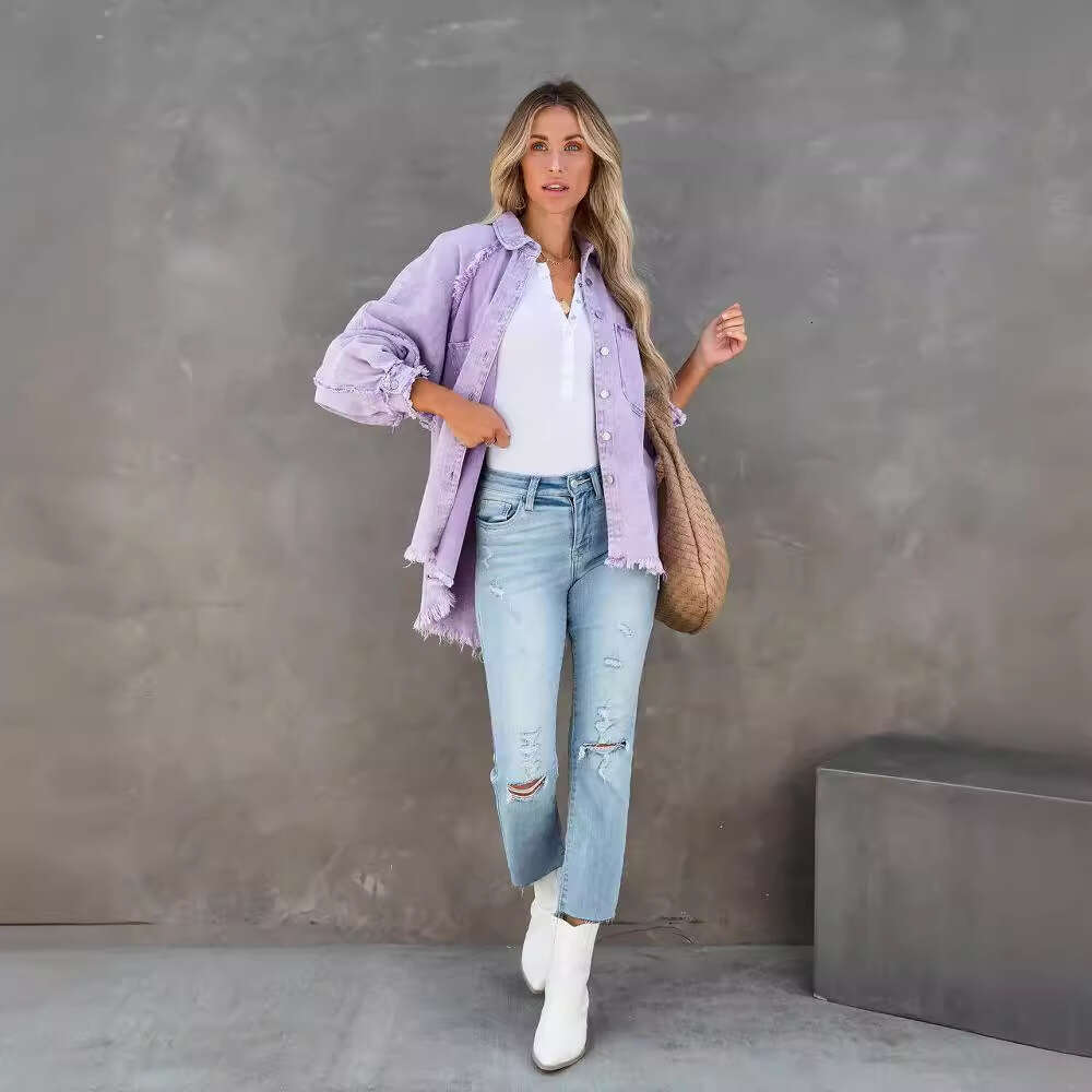 Jackets Designer Women Undefined Coatwomen Women Winter Jacket Women Womens Summer New Casual Worn Tassel Holes Loose Jean Jacket Women Autumn Dress W