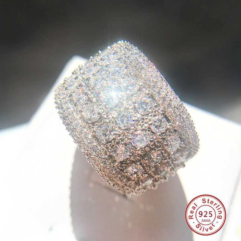Fashion Big 925 Sterling Silver AAA CZ Zircon Stone Rings for Women Wedding Engagement Jewelry RingsXJ250514