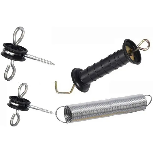 Ranch Electric Fence Stretch Spring Gate Stainless Steel Tension Livestock Fence Accessories For Field Fencing Pasture Gates