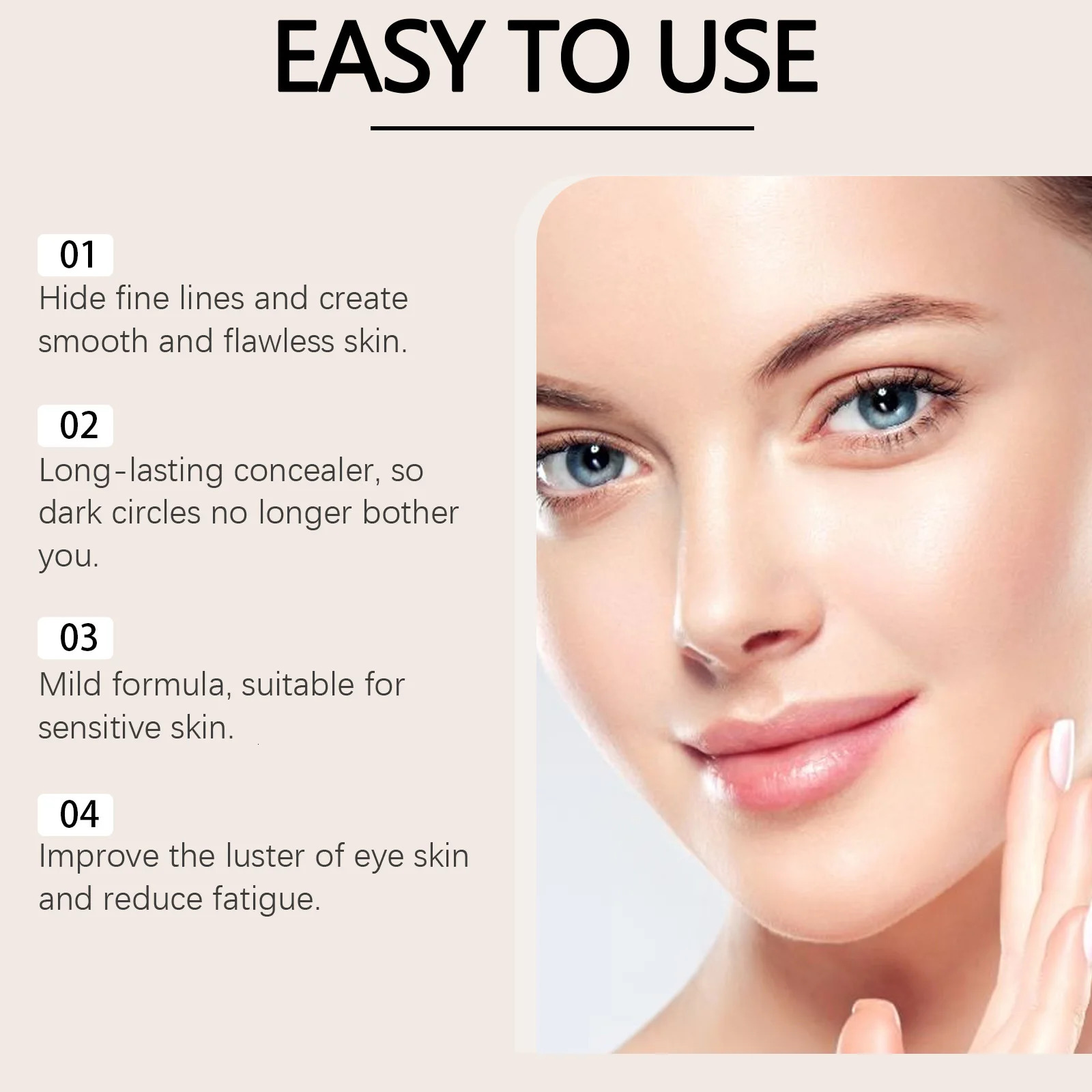 Concealer Lightweight Natural Coverage Of Skin Blemishes Spot Print Cover Dark Circles Long-Lasting Non-Removing Makeup 250512