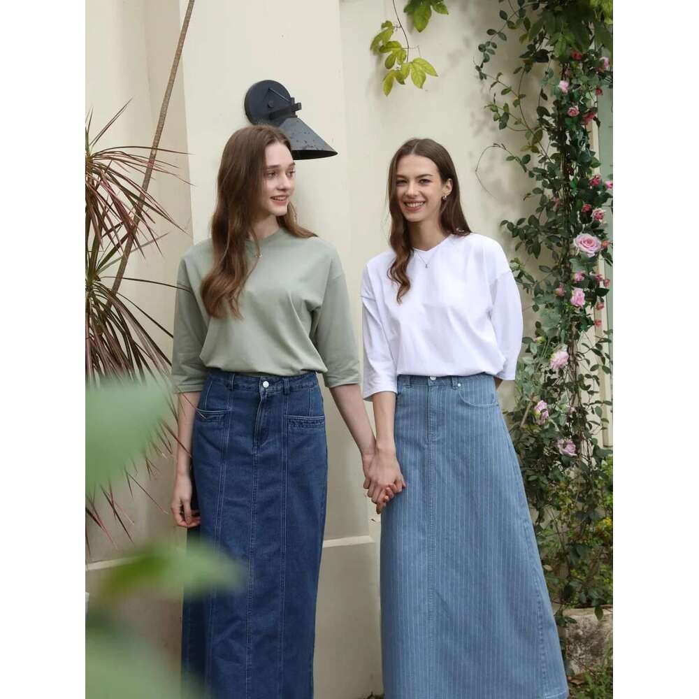 AS 2025 Pinstripe Denim Skirt Fashion Woman Clothes Lady Wear