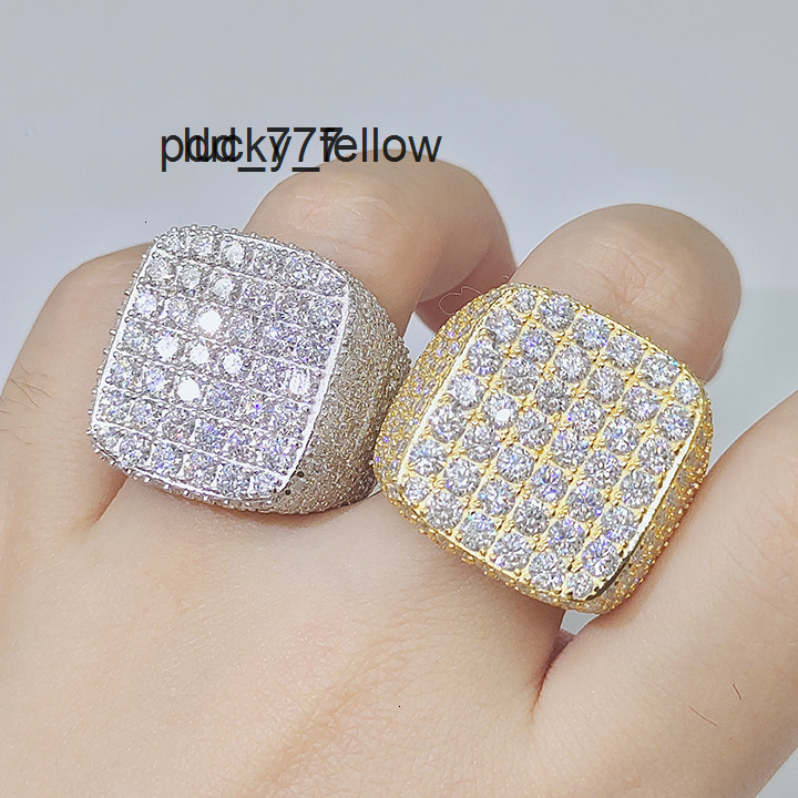 Square Shape Moissanite Ring 18K Gold Pass Diamond Tester Engagement Band for Women Customized Jewelry with GRA Certification