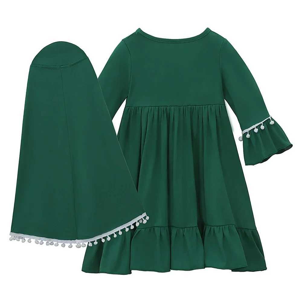 2pcs Kids Girls Hijab Abaya Muslim Set For Baby Islamic Clothing Overhead Scarf Kaftan Khimar Burqa Niqab Jalabiya Djellaba Suit X250514