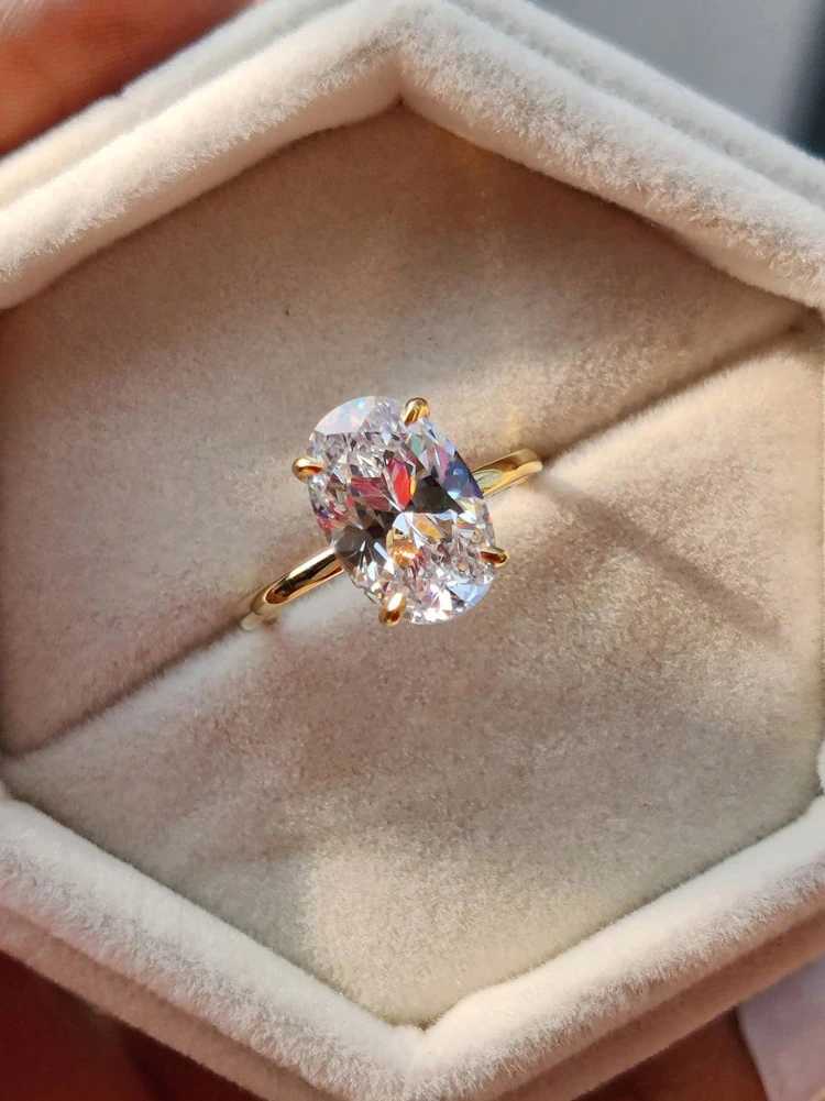 925 Sterling Silver Gorgeous Shiny 1-8CT Zircon Oval Stone Ring For Women Engagement Wedding Luxury High Quality Fine JewelryXJ250514