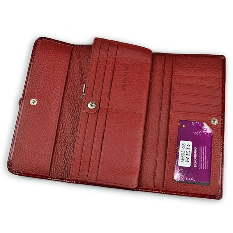 Fashion Women's Genuine Leather Handbags Women Designer WalletsShiny Long Purses 2022 Ladies Elegant Clutch Bag
