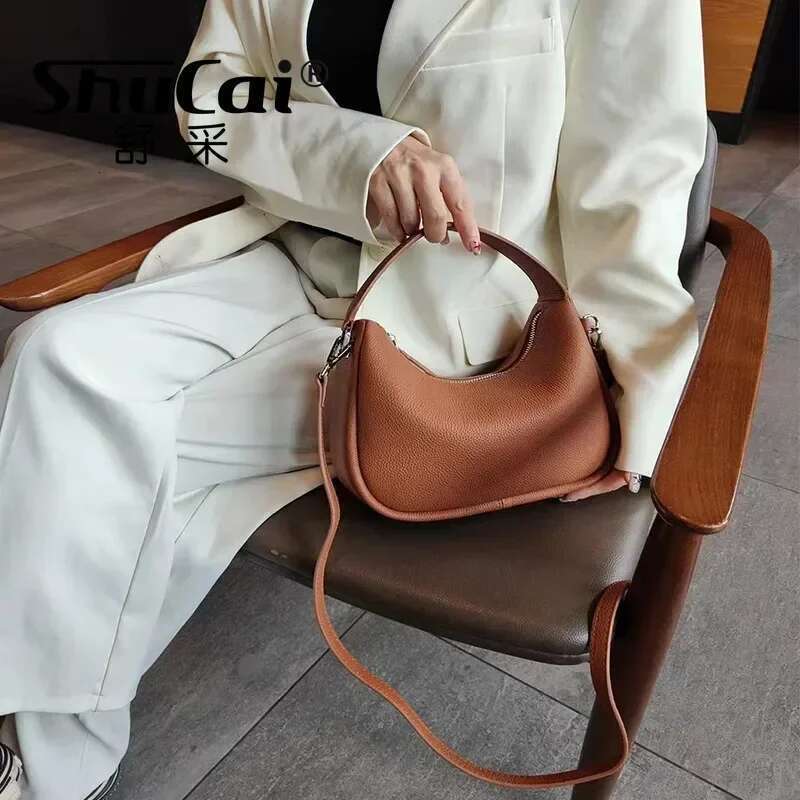 Genuine Leather Women's Designer Top Layer Of Cowhide Handbags Shoulder Crossbody Underarm Bag For Women