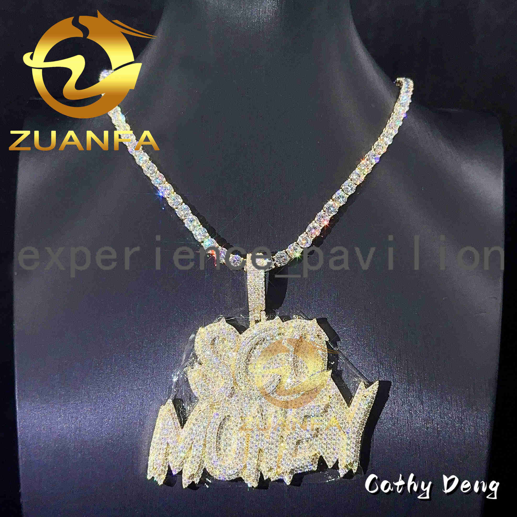 Hip Hop Charms Iced Out Pendant VVS Moissanite Hip Hop Jewelry Custom Initial Letter Pendant Necklace Pendants for Men Women