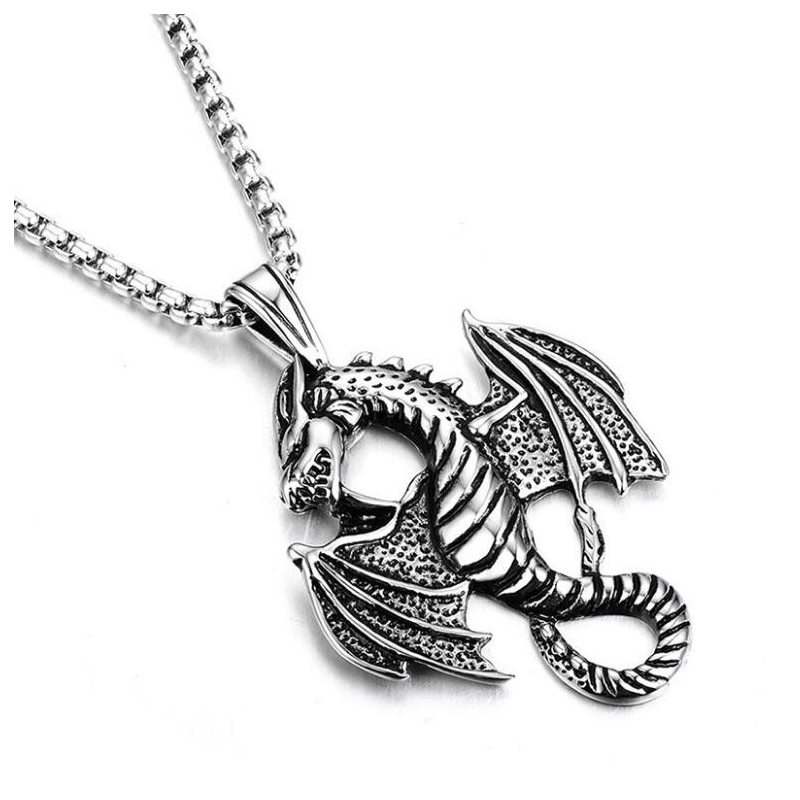 High quality lifestyle retro hip-hop unisex fashion outfit personalized dragon shaped pendant