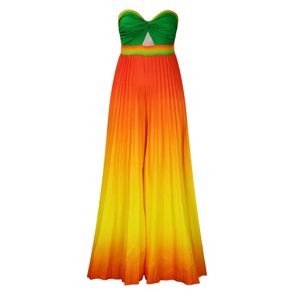 Women's Wear Women's Wear Women's Summer Sexy Strapless Backless Fashion Gradient Wide Leg Jumpsuit