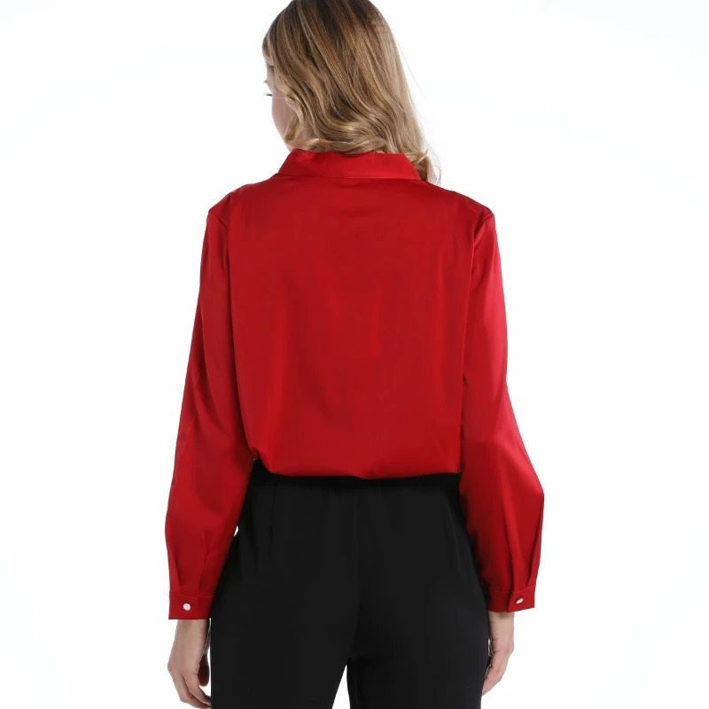 Red Women Blouse Ribbon Shirt y Woman Clothing Korean Reviews Many Clothes Elegant Blouses OL Long Sleeve Ladies Tops 250514