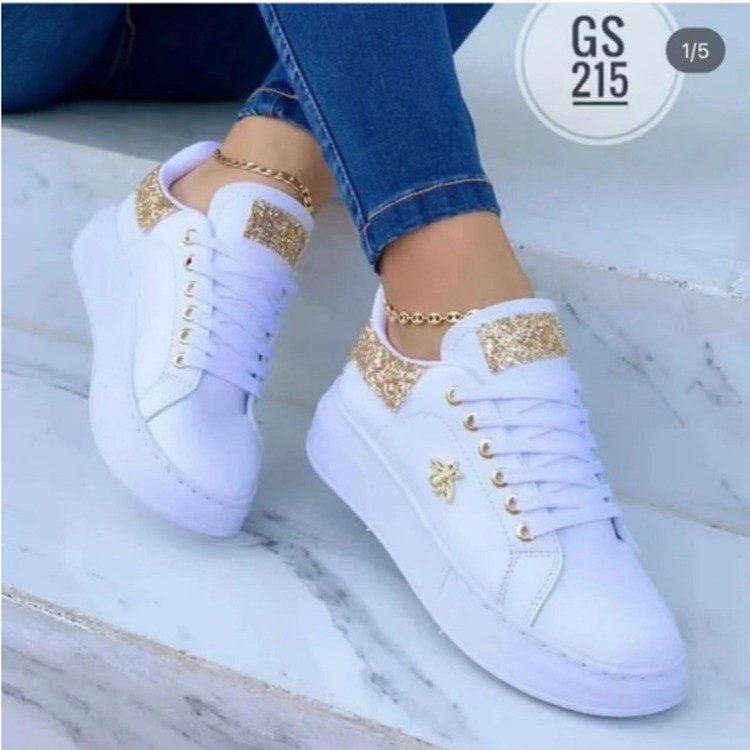 Autumn Waterproof White Sneakers for Women Korean Version Lace Up Casual Flat Sport Ladies Vulcanized Shoes