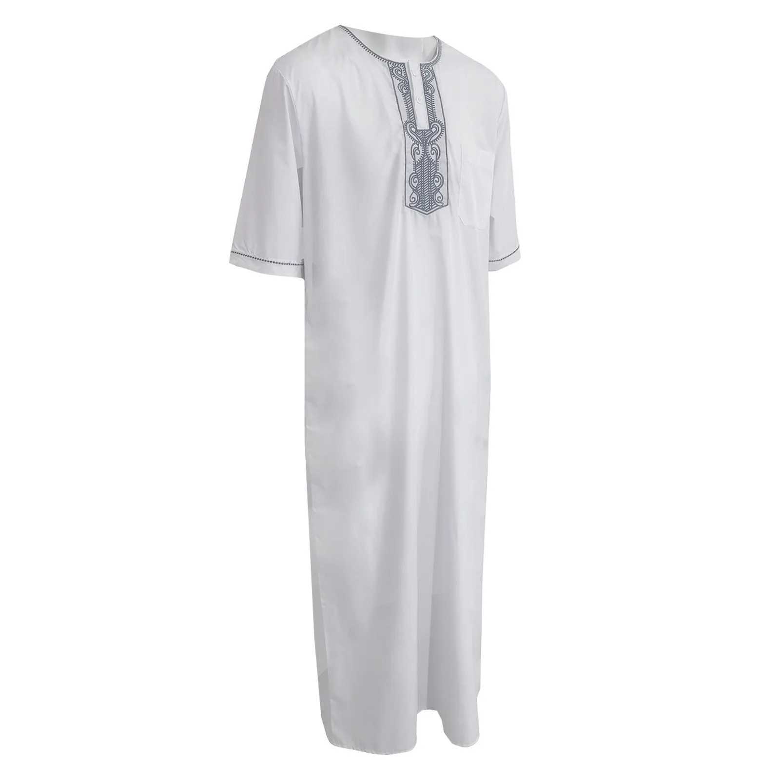 2025 Embroidered Traditional Men Boubou Jalabiyas Jubbah Muslim MenS Thobe Morocco Thobes Islamic Clothing Ramadan Robe X250514