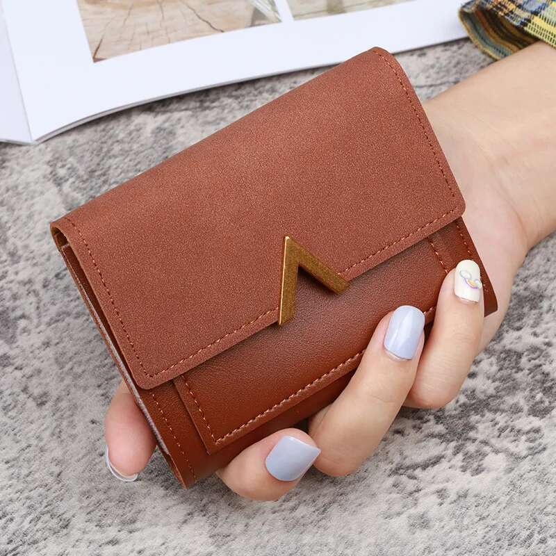 Women's Leather Wallet with Zipper - Hasp Envelope Design Coin Purse, Multi Card & ID Holder, Lady Moneybag Clutch Pocket