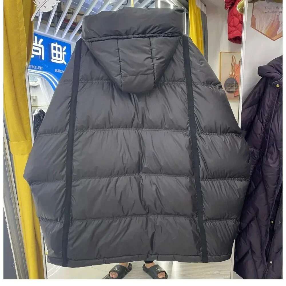 2024 New Autumn Winter Down Jacket Oversize White Duck Women Casual Loose Warm Outerwear Hood Korean Style Coat Office Lady