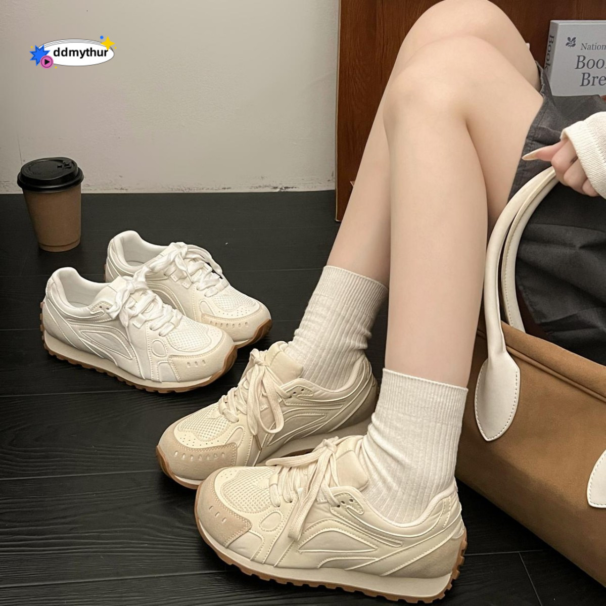 Small niche interior height increasing German training Forrest Gump for women 2025 spring autumn versatile mesh sports and leisure white shoes ddmythu