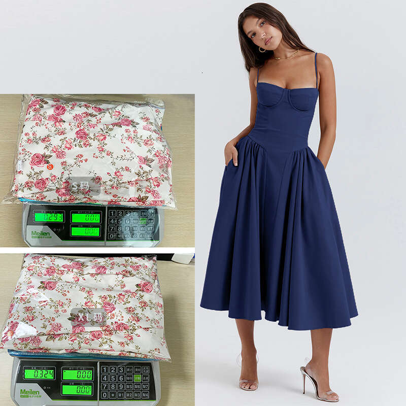 Dress Robe De Designer Womens Designer Clothing Beach Dress Summer New French Long Skirt Palace Style Dopamine Dressing with Sling Dress for Women