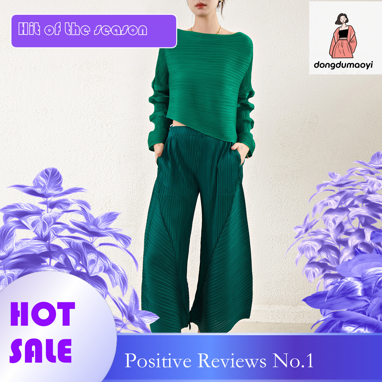 dongdumaoyi Wrinkled Irregular One Shoulder Top for Women's Miyake New Style, High End, Tailored, niche temperament, Pure Desire Base T-shirt