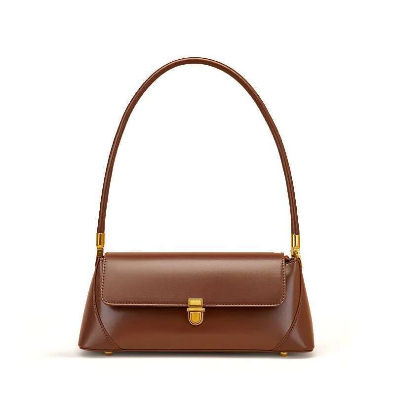 2024 Genuine Leather Baguette Shoulder Bags For Women Handbag Underarm Crossbody Bag